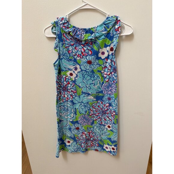 Lilly Pulitzer Girls Size 12-14 XL X-Large Sleeveless Floral Print Dress14100% C - Picture 5 of 5